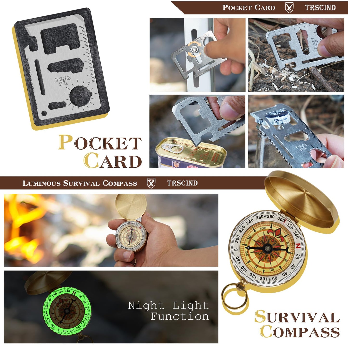 Gifts for Men Dad Husband Him, Survival Kit, Emergency Survival Gear and Equipment 14 in 1, Anniversary Birthday Gifts for Him Boyfriend, Hunting Fishing Camping Accessories, Cool Gadget