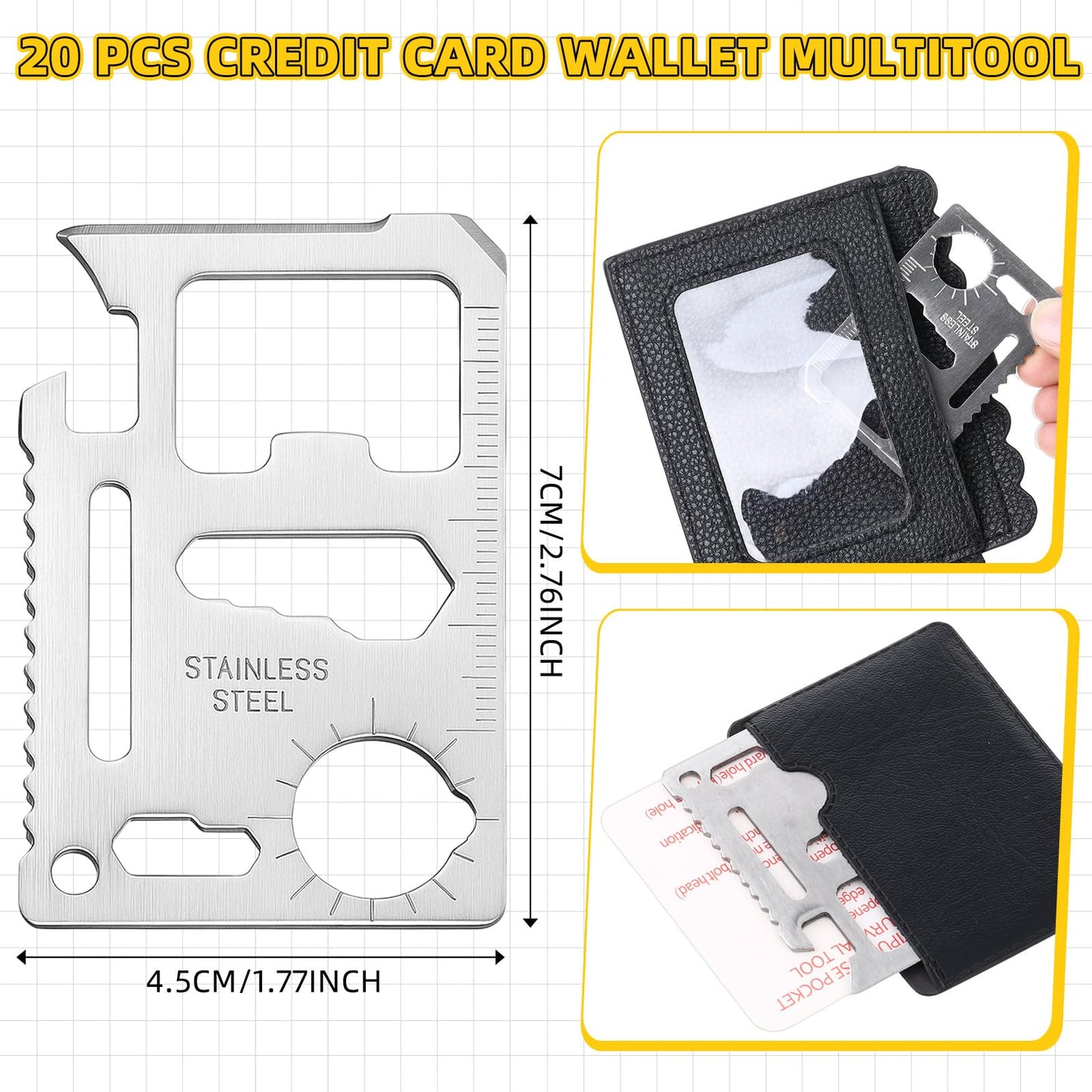 Vicenpal 40 Pcs Multitool Pens for Men Gifts 6 in 1 Screwdriver Multi Function Pens Credit Card Bulk Father's Day Multi-tool Gifts for Adult Men Dad Husband Male Coworker (Black,Yellow;silver)
