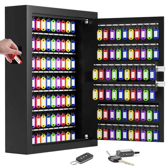 Oepmoc 158 Keys Combination Lock Key Cabinet, Anti-Theft Key Lock Box with Key Tags, Key Organizer Wall Mount for Car Garage House Rental Office Business