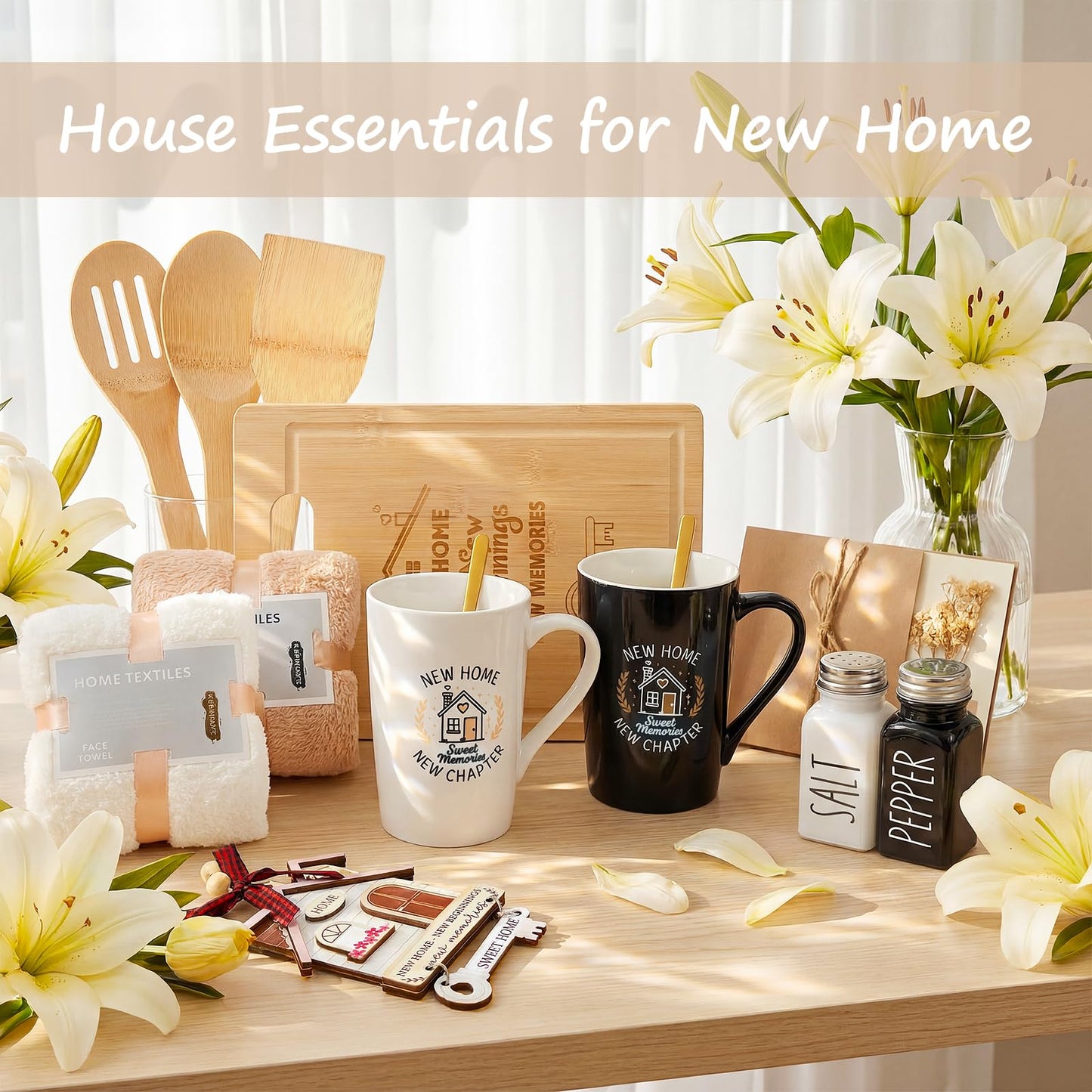 House Warming Gifts New Home,13Pcs Housewarming Gift Baskets for Couples,Women,Men,Friends,Closing Gifts for Home Buyers,House Warming Present New Apartment