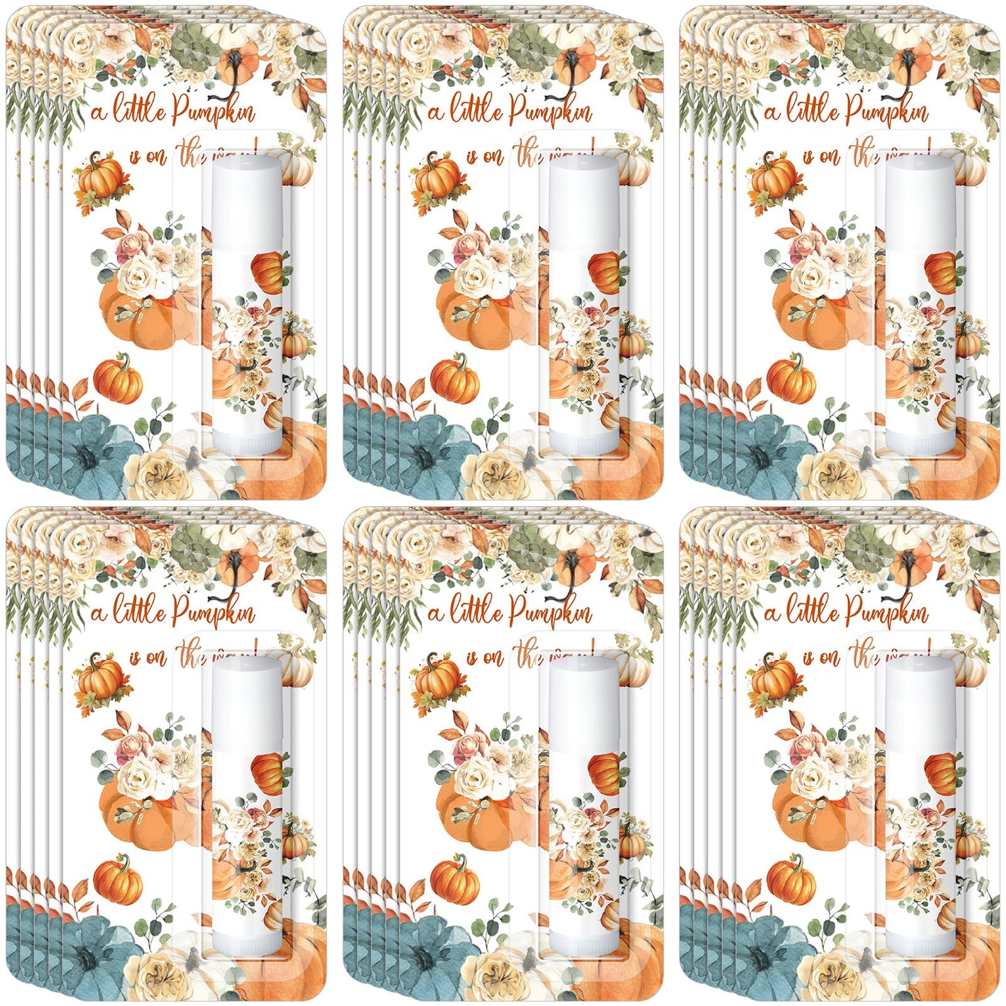 30 Pack Fall Little Pumpkin Baby Shower Games Prizes Gifts Bulk Pumpkin Pie Scented Lip Balms Favors for Boys Girls Gender Reveal Decorations Halloween Autumn Thanksgiving Baby Shower Bags Stuffer