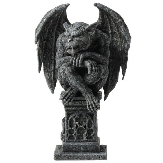 Veronese Design 7 1/8 Inch Beast Gargoyle on Pedestal Sitting Leg Crossed Polyresin Collectible Statue Figurine Gothic Fantasy Decor for Home or Gift