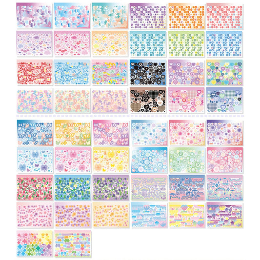 Doraking 50 Sheets Sticker Book, Self Adhesive Laser Love Cute Stickers for Arts Craft Greeting Cards Scrapbook Home Decoration DIY Deco Stickers(B)