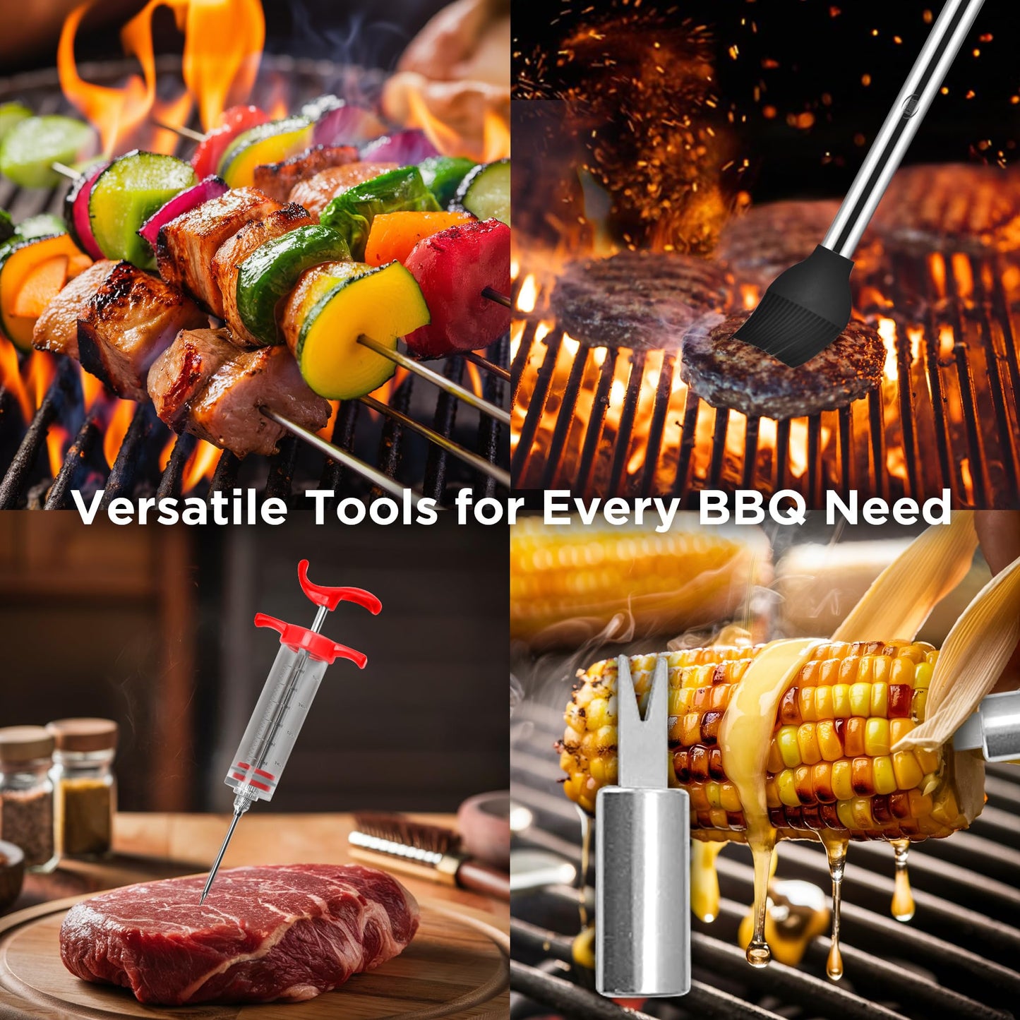 Kaluns BBQ Accessories, Complete Grill Set Dad Gifts for Fathers Day, 40 Pcs Premium Heavy Duty Stainless Steel Barbecue Grill Accessories for Outdoor Grill Gifts for Men