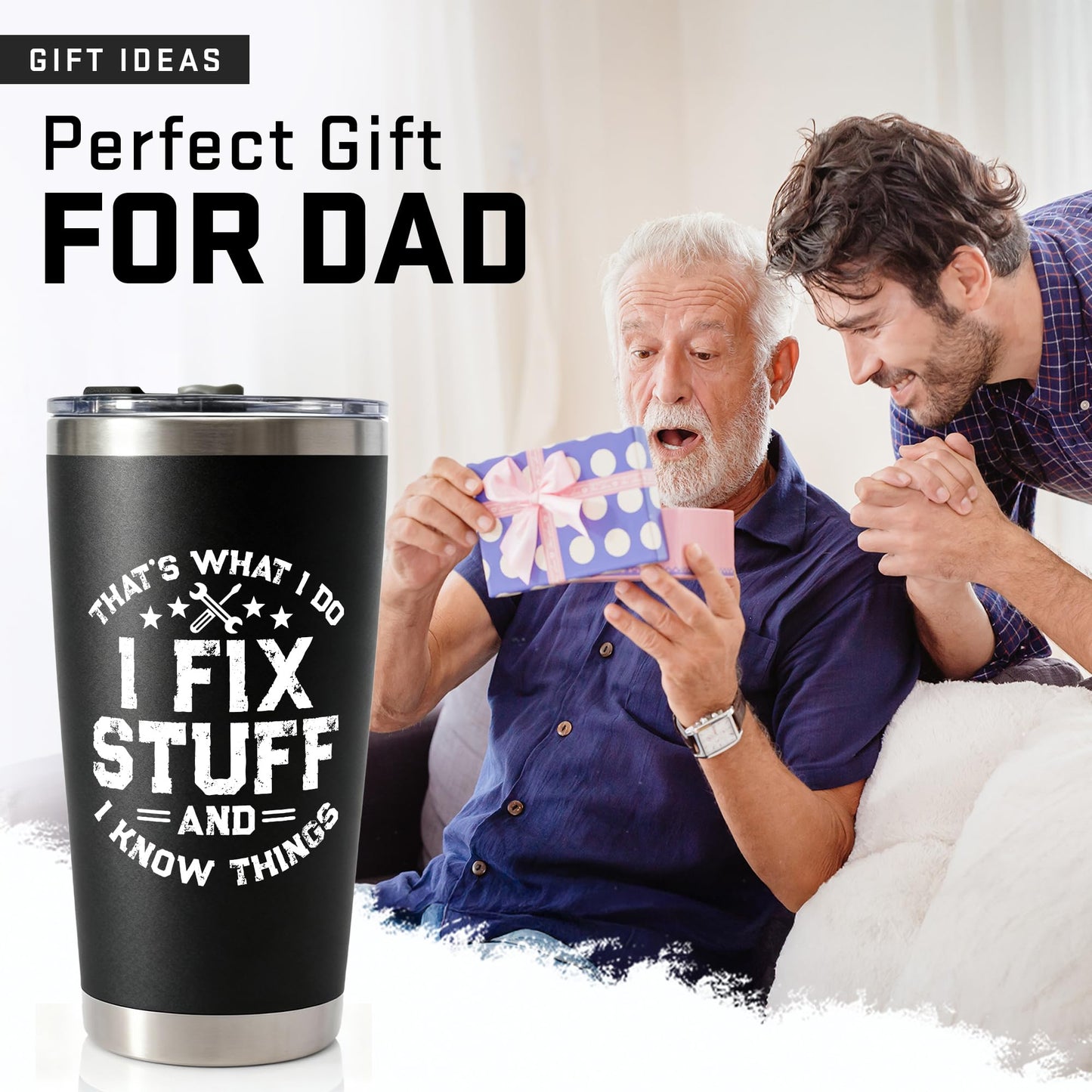 Birthday Gifts for Men, Dad, Him, Handyman, Grandpa - Dads Birthday Gift Ideas, Gifts for Dads for Birthday, Fathers Day, Christmas - Cool Mens gifts Ideas, Mens Birthday Gift Ideas - Men Tumbler 20Oz