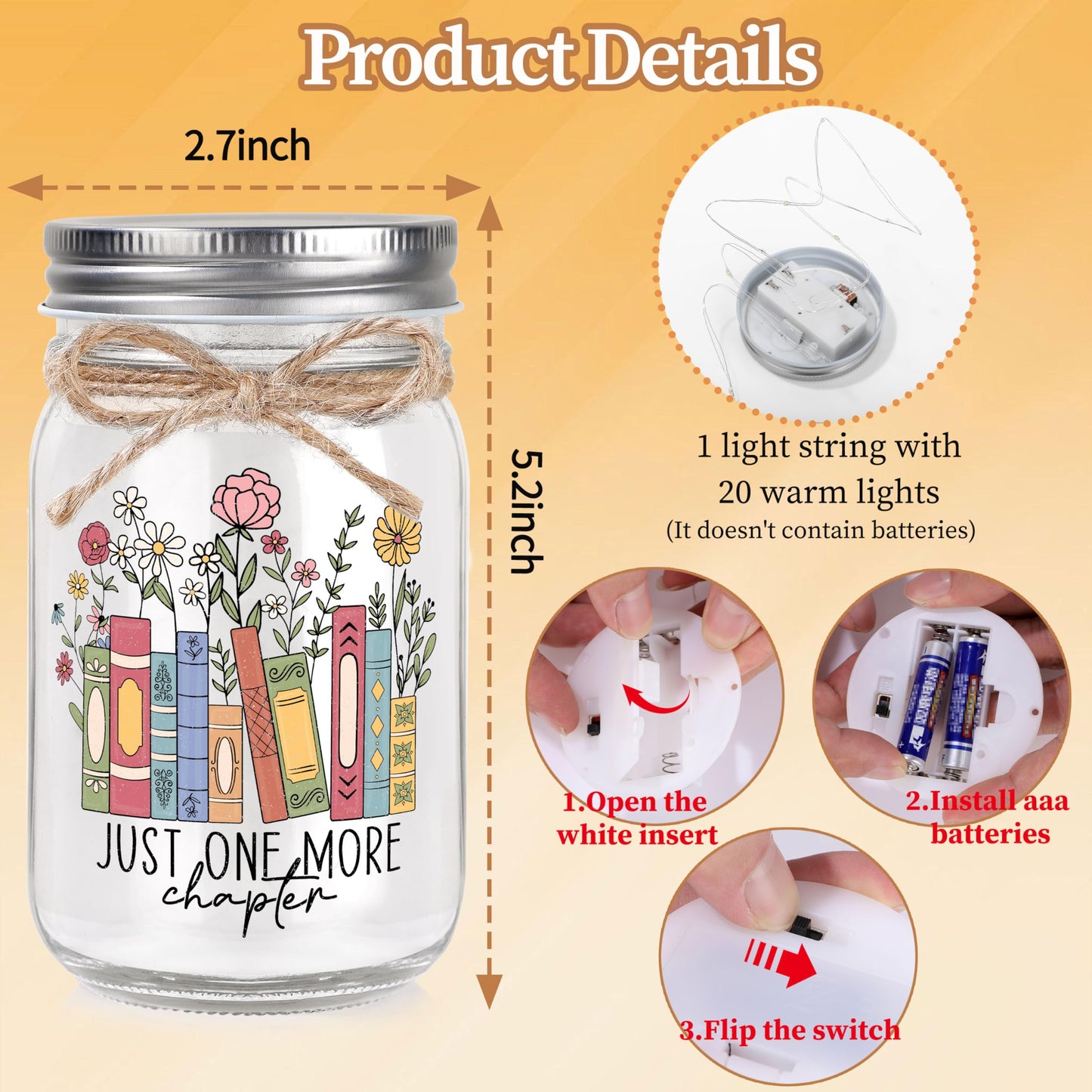 Book Lovers Gifts for Women Bookish Gifts for Readers Reading Lovers Bookclub Member Book Themed Accessories Reading Present for Librarian Mason Jar