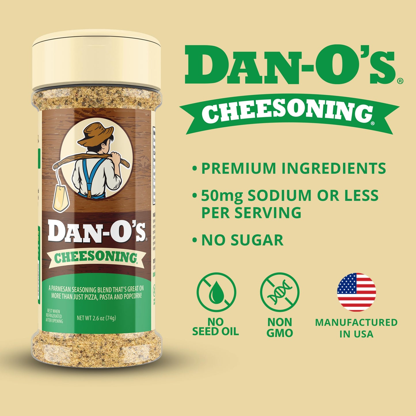 Dan-O's 6 Bottle Seasoning Set, Small Bottles, 6 Pack, Includes Original, Spicy, Chipotle, Crunchy, Cheesoning and Preem-O Seasonings, Sugar Free, Zero Calorie, All-Purpose Seasoning Kit