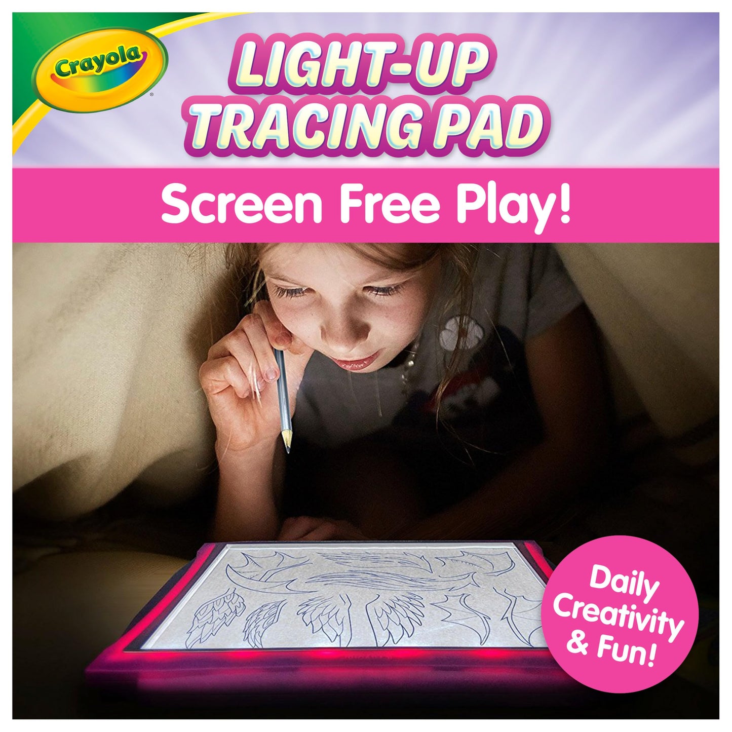 Crayola Light Up Tracing Pad Pink, Best Birthday Gifts for Girls & Boys, 6, 7, 8 Year Olds, Kids Toys, Light Box Art Kit for Kids [Amazon Exclusive]