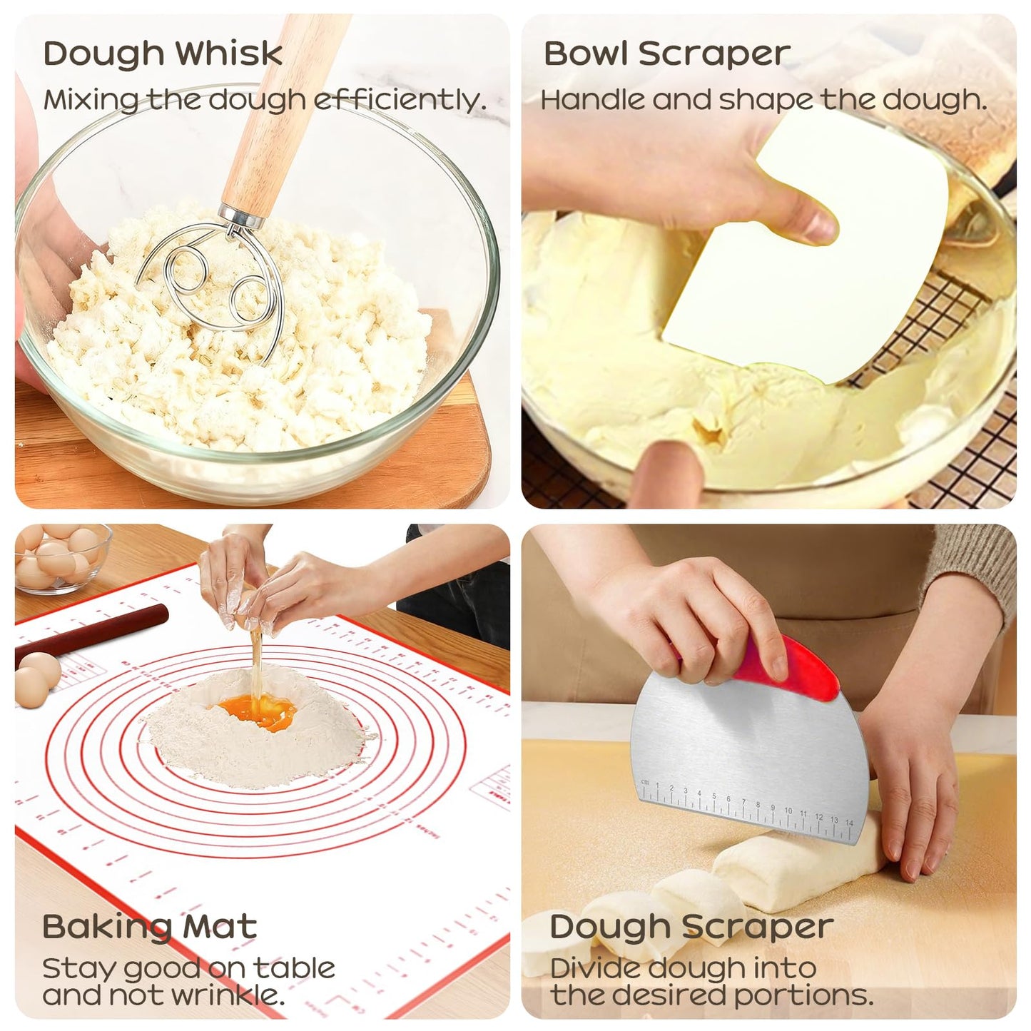 Sourdough Starter Kit, 9" Round & 10" Oval Banneton Bread Proofing Basket, Sourdough Bread Baking Supplies with Sourdough Starter Jar & Bread Slicer, Sour Dough Kit Gifts for People Who Love Baking