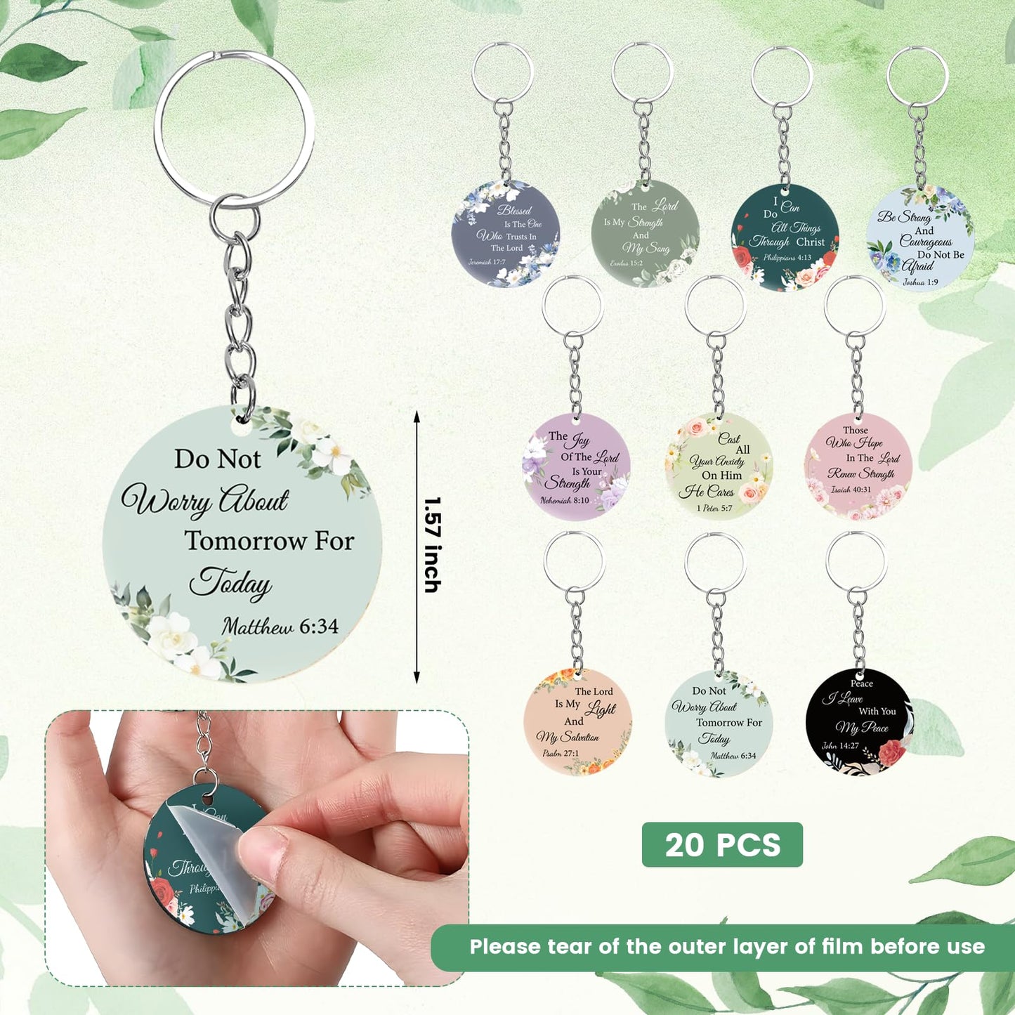 DONQTWAY 60 Pcs Christian Gifts Bulk for Women Christian Gifts Include 20 Bible Verse Canvas Makeup Bags 20 Mini Mirror 20 Bible Inspirational Keychains for Church Women Mother Appreciation Supplies