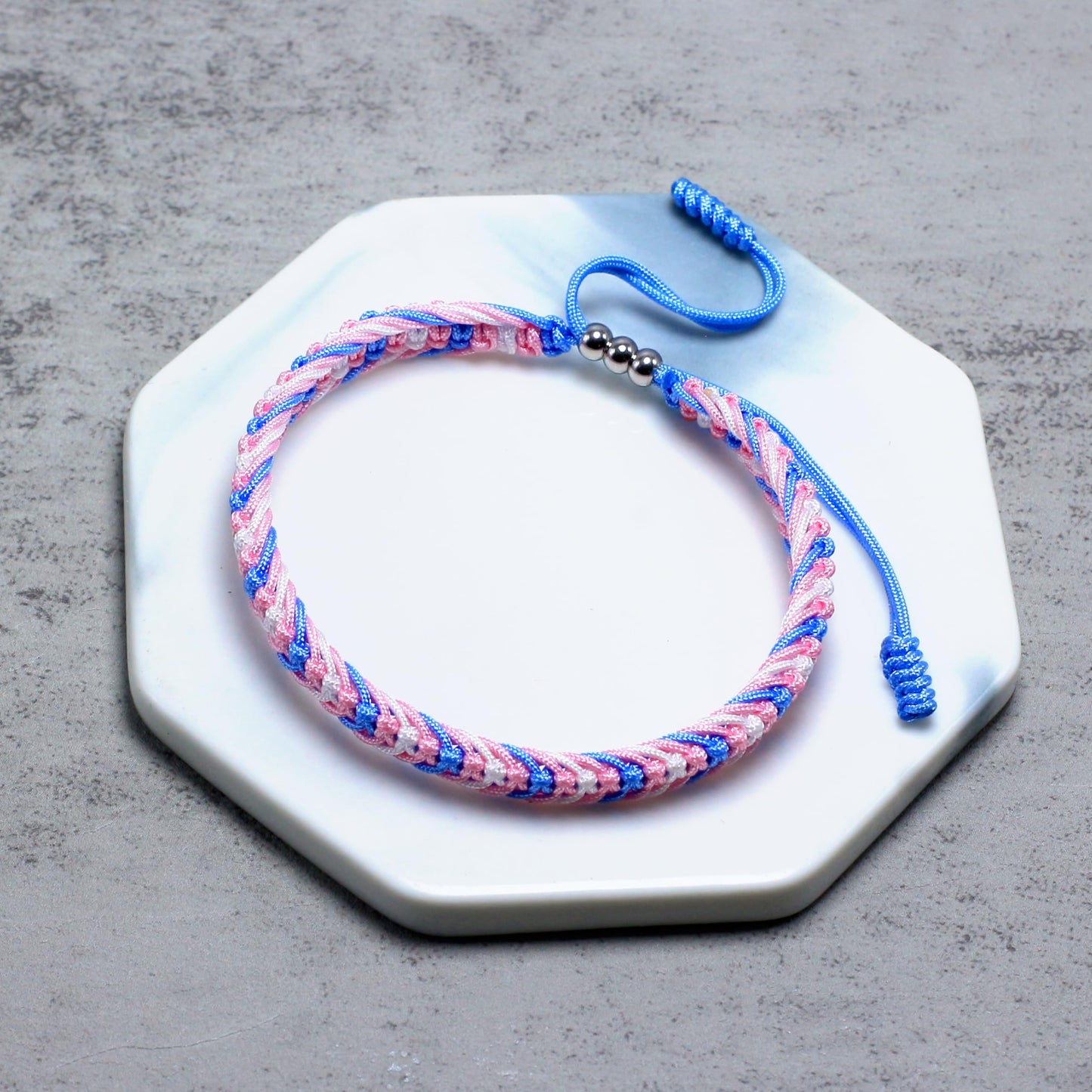 LAMIBEE Transgender Pride Bracelet, Trans Flag, LGBTQA+ Proud Love Tibetan Wrist Wrap, Surfer String Bracelet, Amulet and Boho Rope Bangles for Women Men Him Her (Transgender)