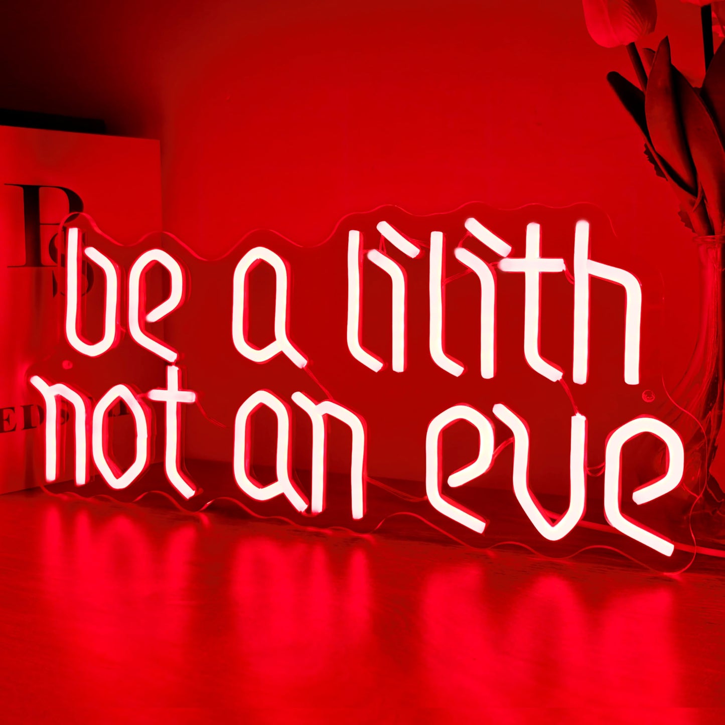JOSEBRU Be a Lilith Not an Eve Neon Sign LED Gothic Medieval Neon Art Gothic Home Decor Halloween Room Decor Gift Idea for Birthday Book Lovers Empowering Feminist LED Wall Art
