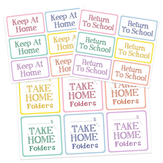 Well Tile 360pcs Homework Folder Labels for Students - Take Home Folder Return to School Stickers Colorful Folder Decals for Teachers Classroom Organization School Office Supplies
