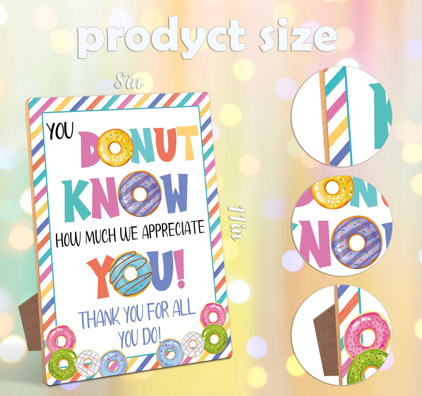 You Donut Know How Much We Appreciate You Sign, Appreciation Week Gift Table Decor, Employee Appreciation Sign Gift Pastor Teacher Doctor Retirement, Thank You Party Decoration