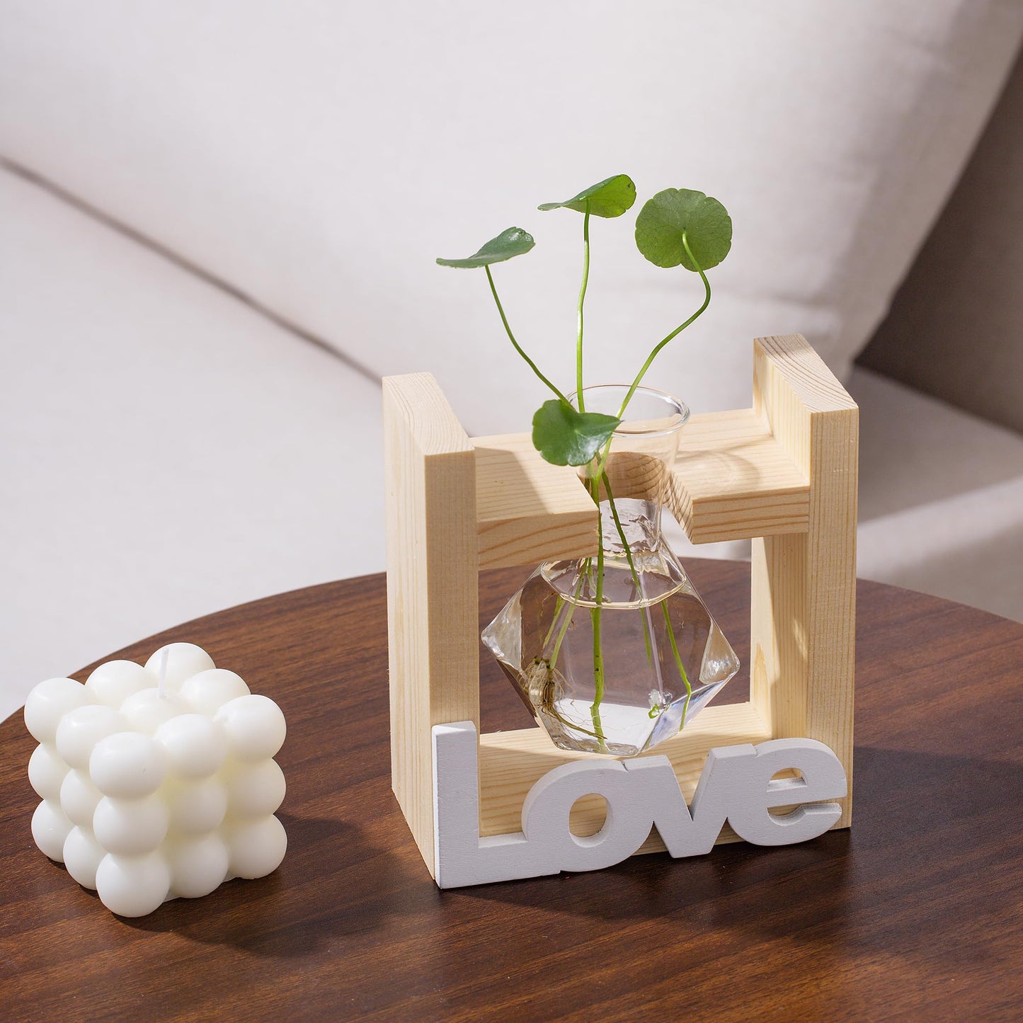 Wood Propagation Station Vases Plant Terrarium Gifts Plant Lovers Women for Desk
