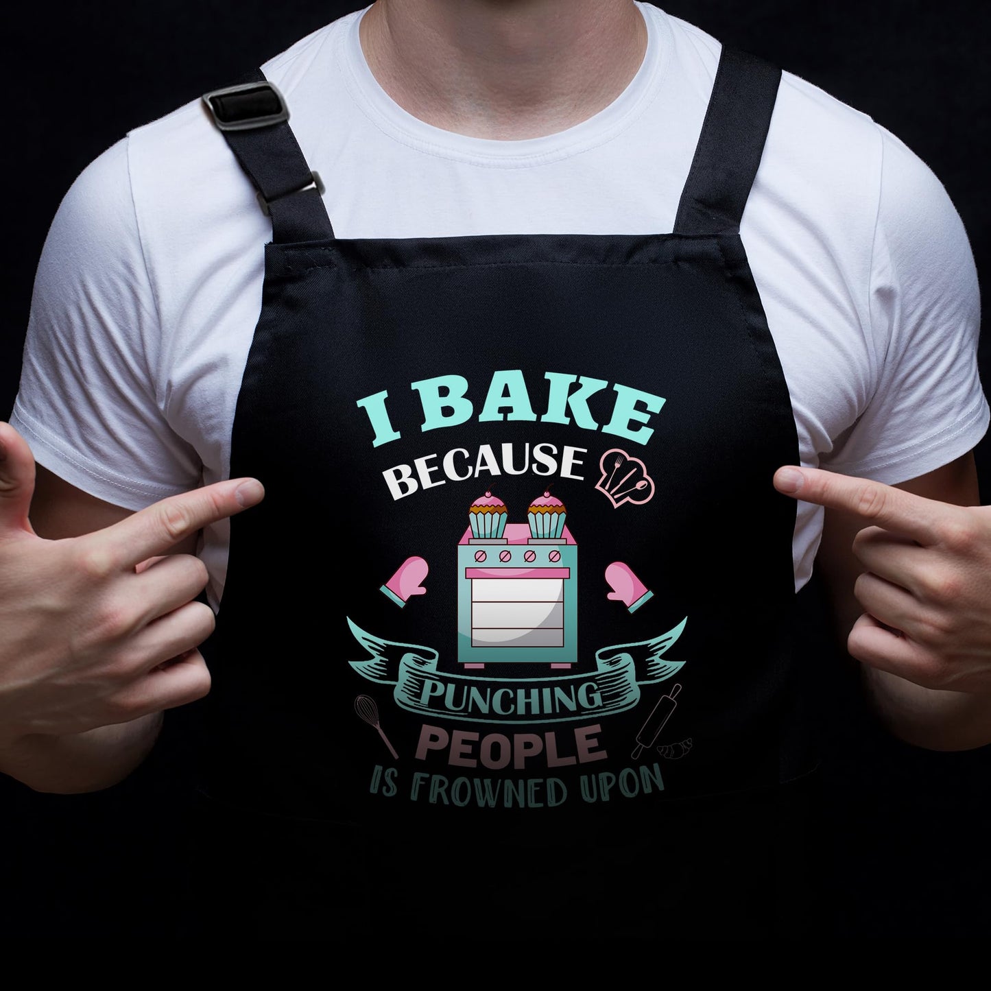 Xmeden Funny Baking Apron for Women - Cute Cooking Aprons for Adults with 2 Pockets, Baking Supplies &Essentials for Home Bakers, Kitchen Apron Gifts for Mother's Day Birthday Christmas