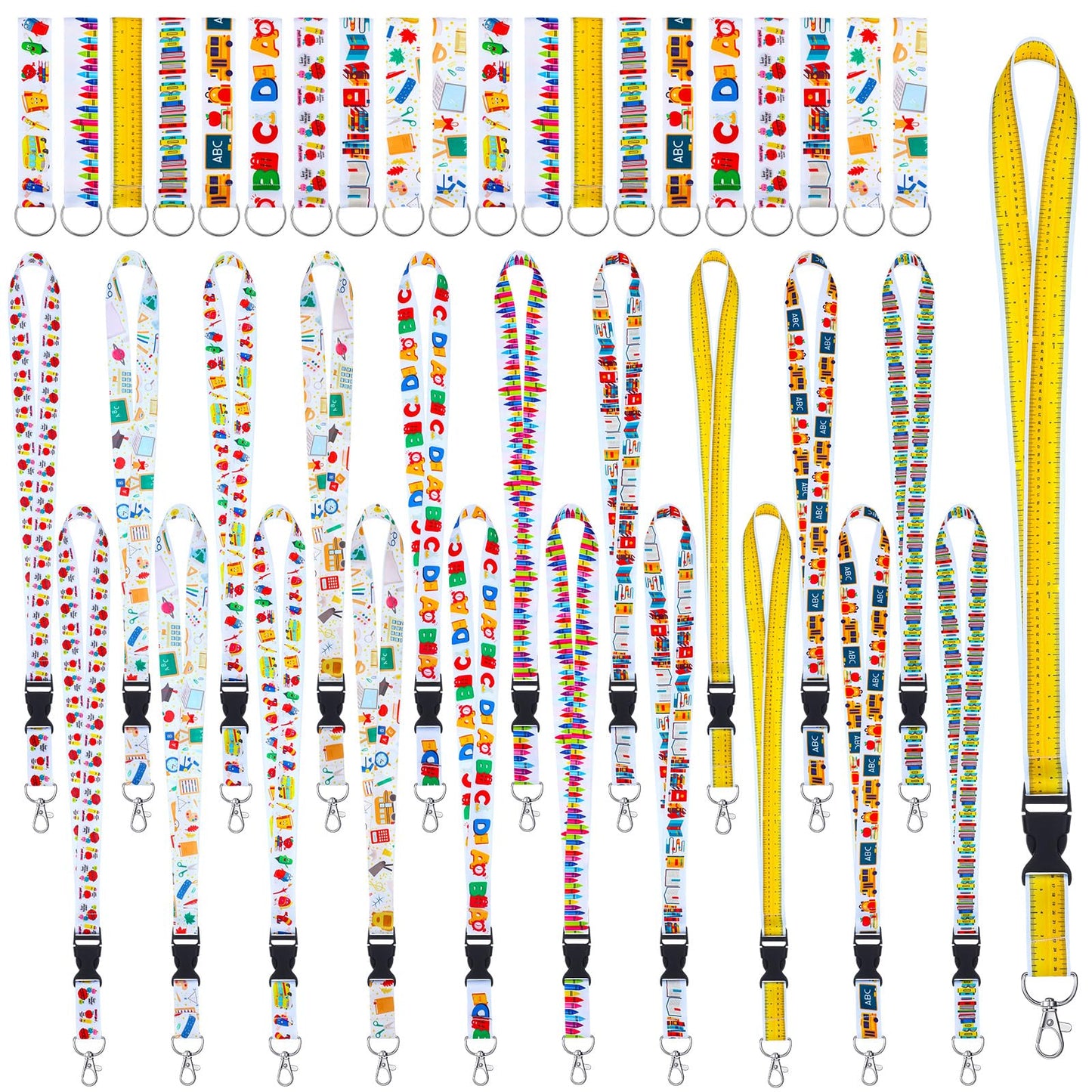 Ctosree 40 Pcs Teacher Lanyards for ID Badges Keys Wristlet Strap Set Keychains Hand Wrist Lanyards Teaching Lanyard Key Chain Holder Teacher Appreciation Gifts for Woman Man Office