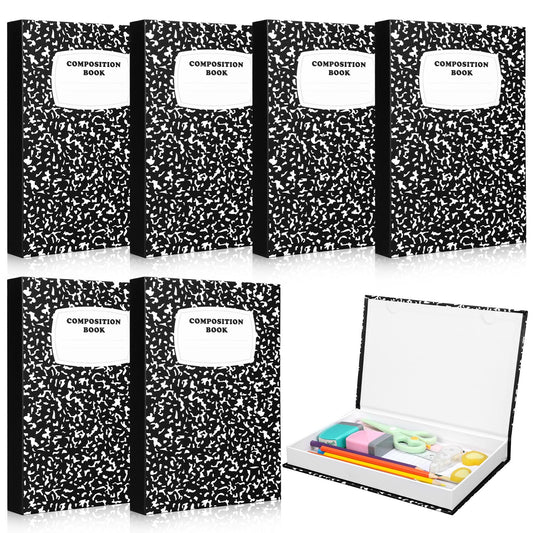 Amyhill 6 Pcs Teacher Appreciation Gifts Bulk Teacher Gifts Composition Notebook Box for Classroom Storage Boxes Graduation Party Favors Back to School Thank You Gift Supplies(Black)