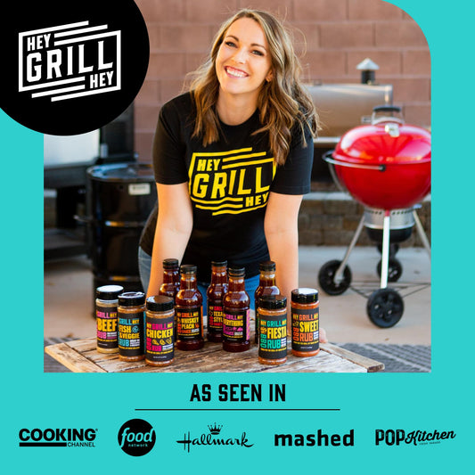 Hey Grill Hey | BBQ Seasoning and Barbeque Sauce Gift Set | Seasoning Set | Beef Rub, Sweet Rub, Everything Barbecue Sauce | Backyard BBQ Hero Trio