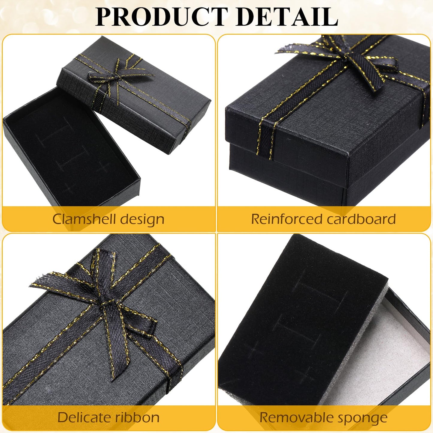 Bucherry 120 Pcs Jewelry Boxes Small Gift Boxes Bulk Cardboard Jewelry Gift Box with Bow for Ring Necklaces Earring Bracelet