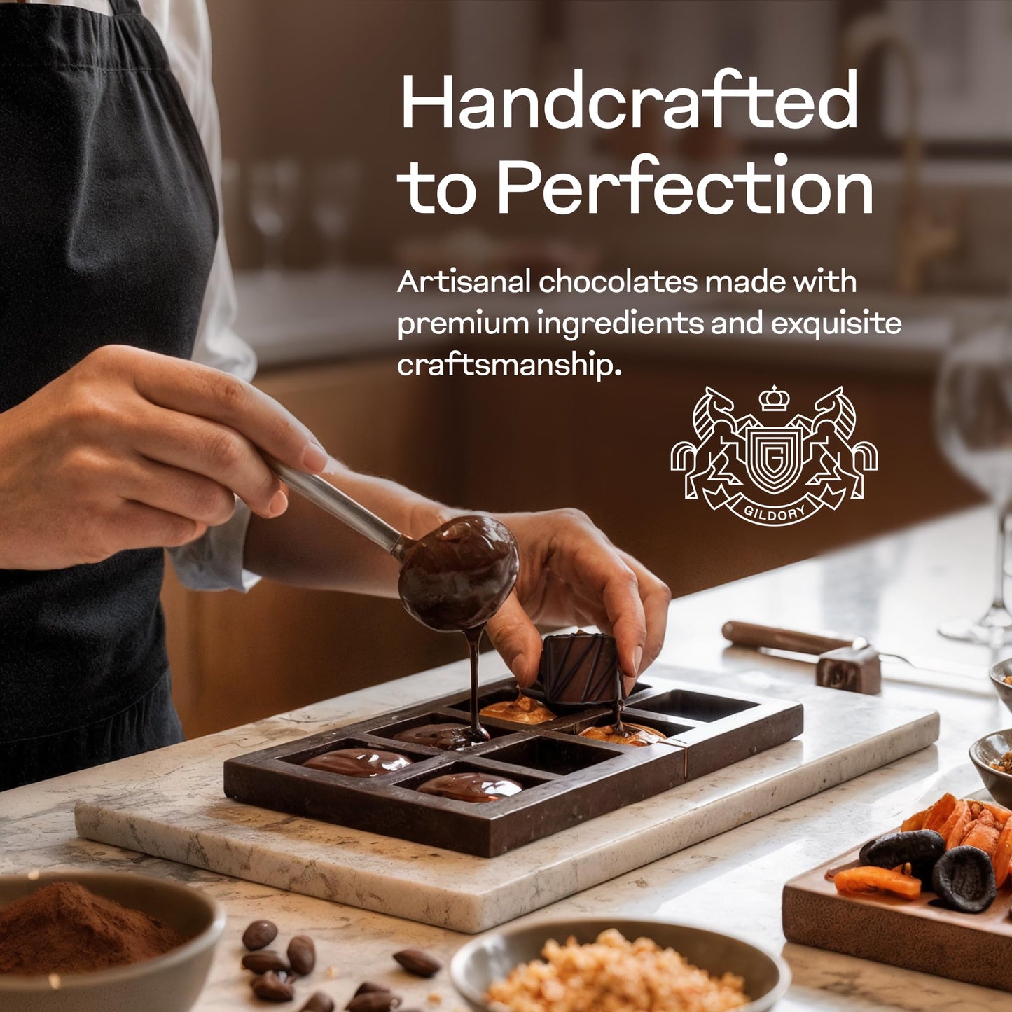 Gourmet Chocolate Gift Box | Easter Assorted Chocolate Box with Strawberry, Caramel, Hazelnut & Fudge Flavors | Premium Candy Gift Set for Holiday. 16 pcs.