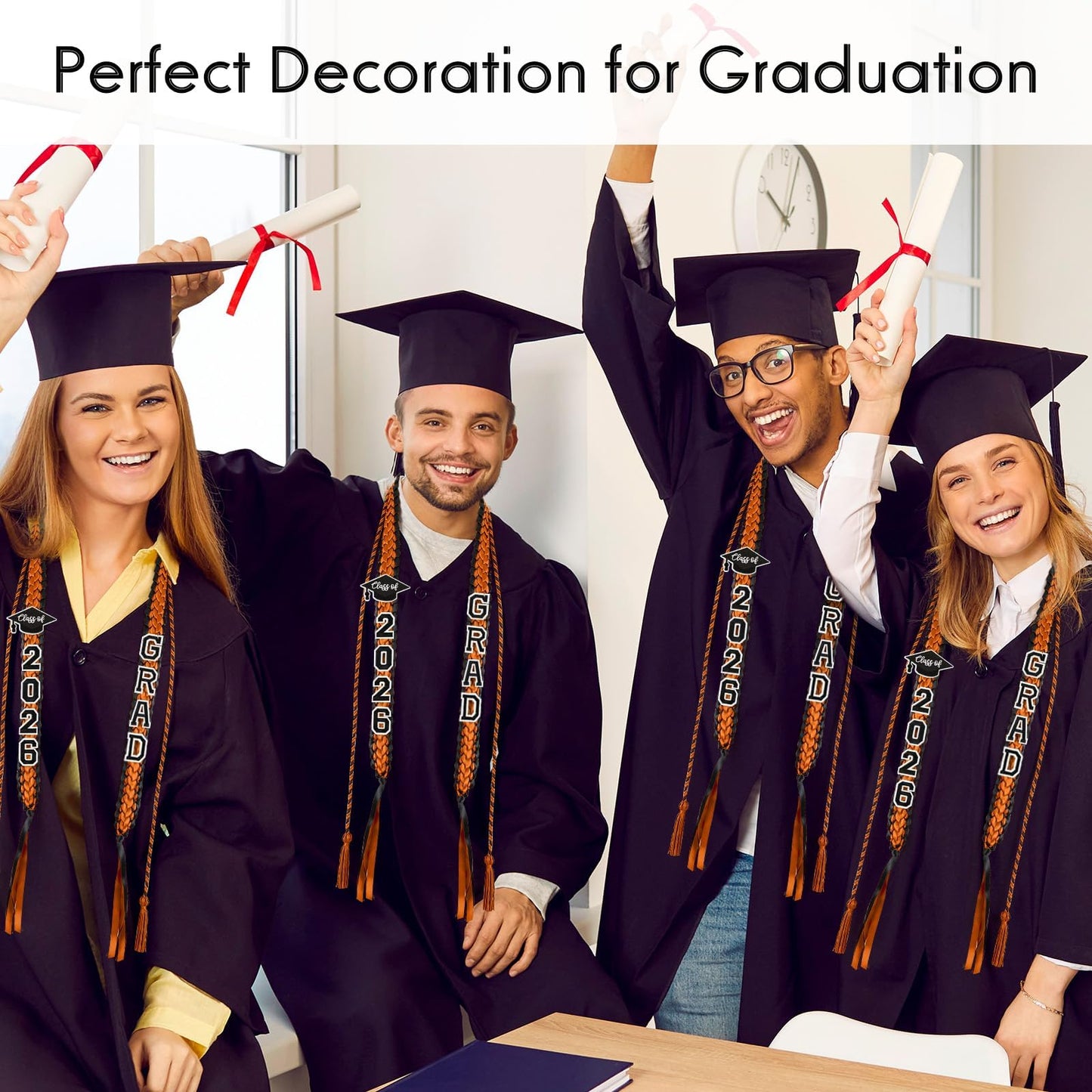 YLOLUL 16 Pcs Graduation Leis 2026 Graduation Candy Lei Kit with Honor Cord Class of 2026 Graduation Ribbon Money Lays Necklace Graduation Gift Party Accessories for Women Men