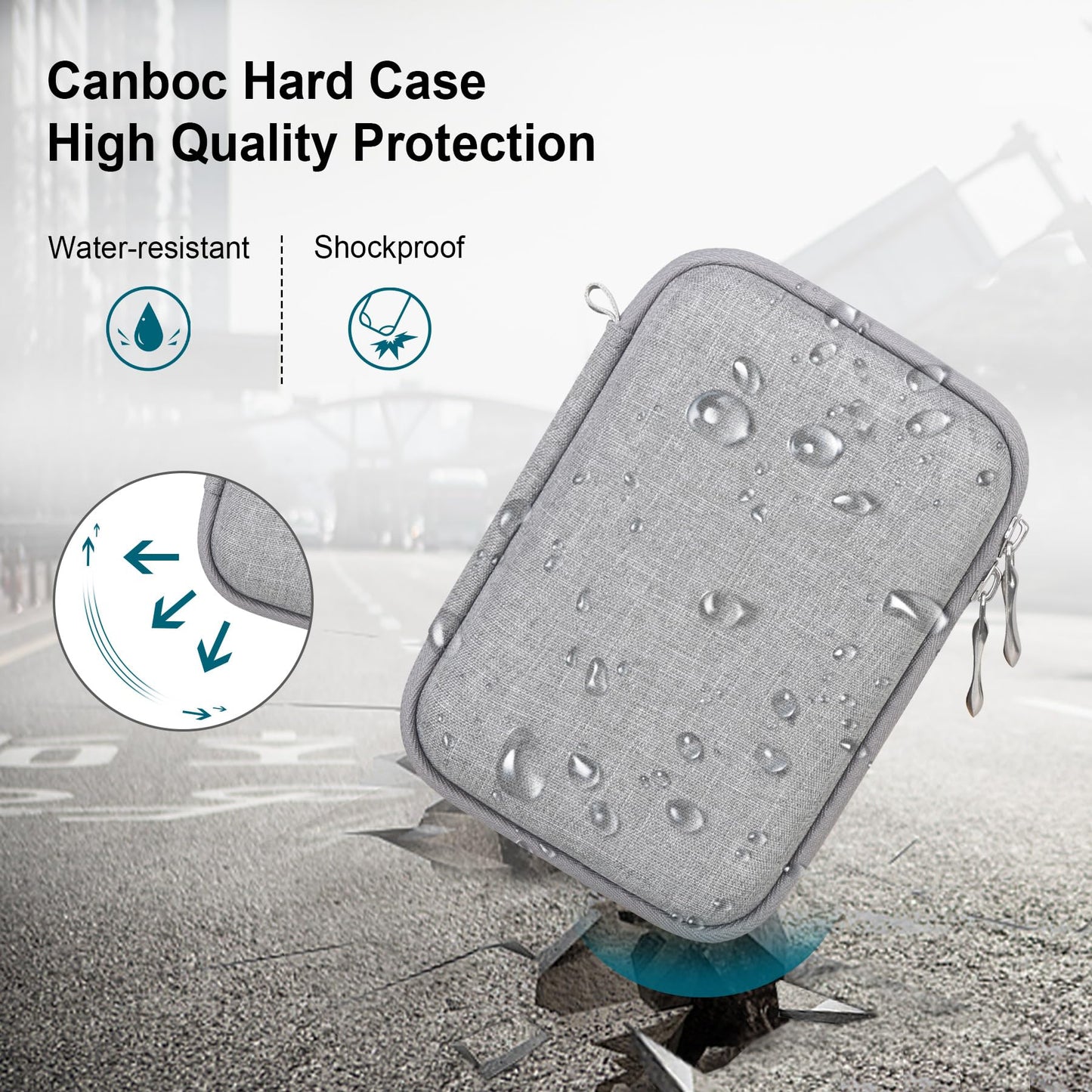Canboc Hard Carrying Case Compatible with Yoto Mini (2024 Edition) Kids Bluetooth Travel Audio & Music Player, Mesh Pocket fit Audiobook Cards, Mini Radio Carrying Storage Bag, Grey (Case Only)