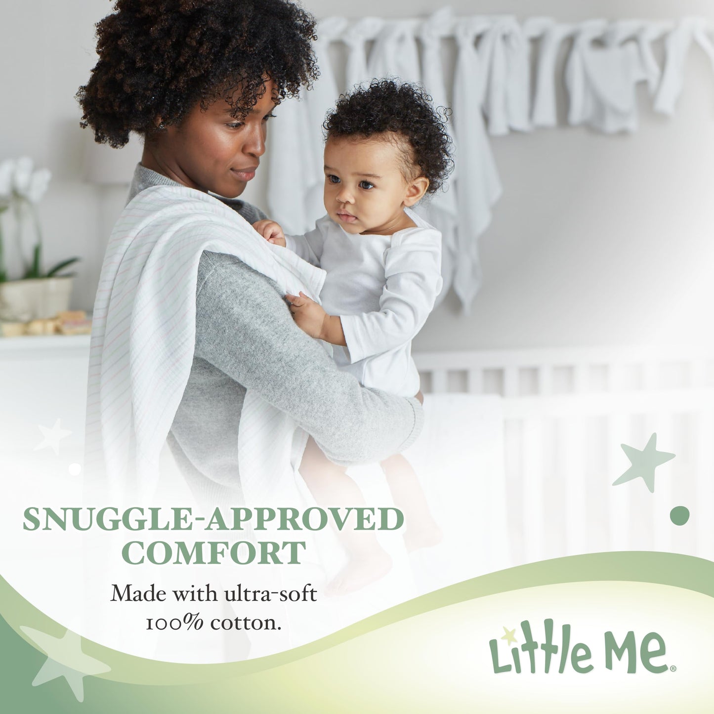 Little Me Clothes for Baby Layette Gift Set - Footie and Cap, Onesie, 3-Piece Bib and Burp Set, Swaddling Blanket, Baby Shower Gifts - White Welcome Clothes for World, Newborn
