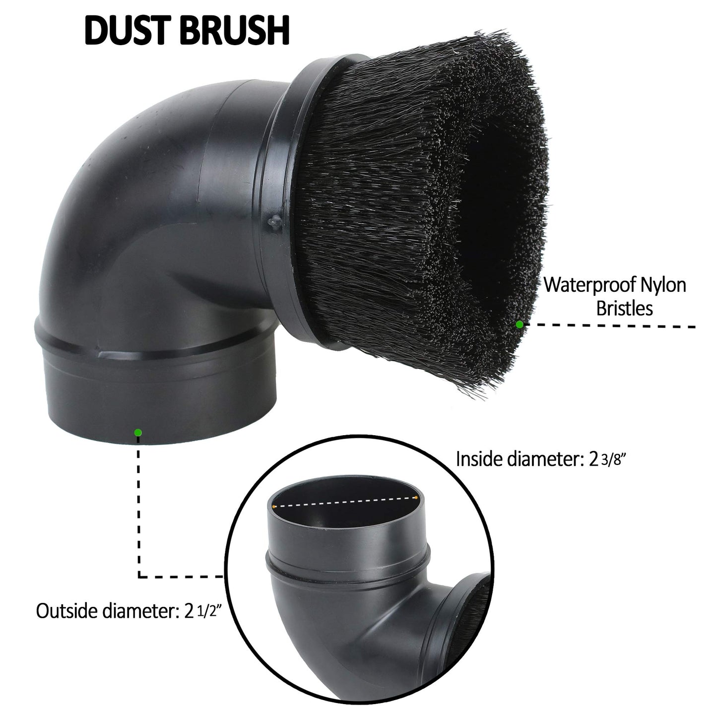 ALL PARTS ETC. Shop Vac Accessories 2 1/2 inch Attachments (2.5 Wet Dry Vac Accessories - Floor Brush, Dust Brush, Crevice Tool, Utility Nozzle, for Shop Vac (4-Pack Attachments)