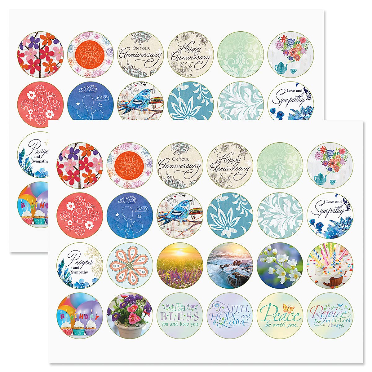Current Faith Assorted Cards with Envelopes All Occasion - 20 Pack, Large 5" x 7" Christian Cards with Sentiments, Variety of Get Well, Sympathy, Birthday, Anniversary & Thinking of You