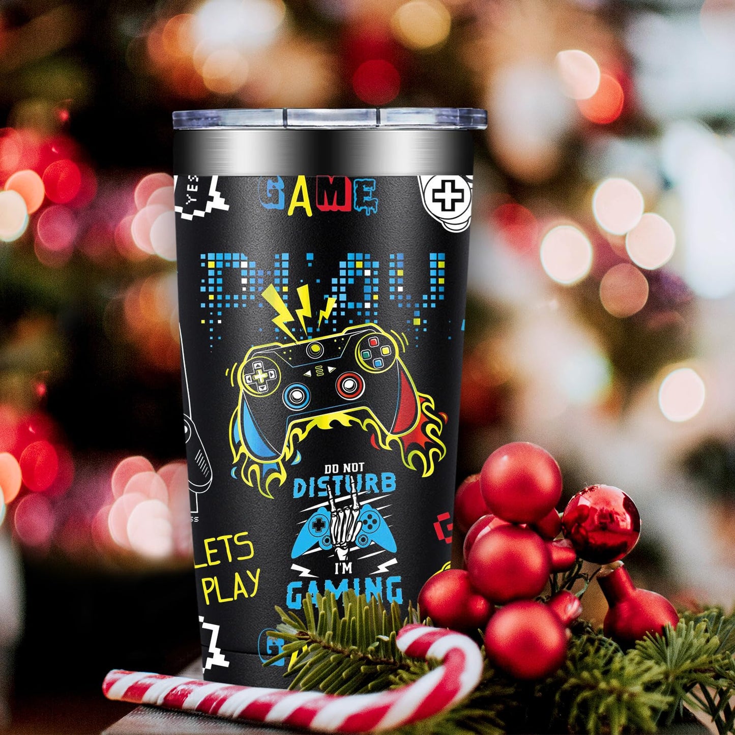 DOEARTE Gamer Gifts - Fathers Day Gift for Gamers Dad - Gaming Gift for Men, Teenage, Teen Boys, Boyfriend - Christmas Birthday Gift Set for Gamer - 20oz Gaming Tumbler