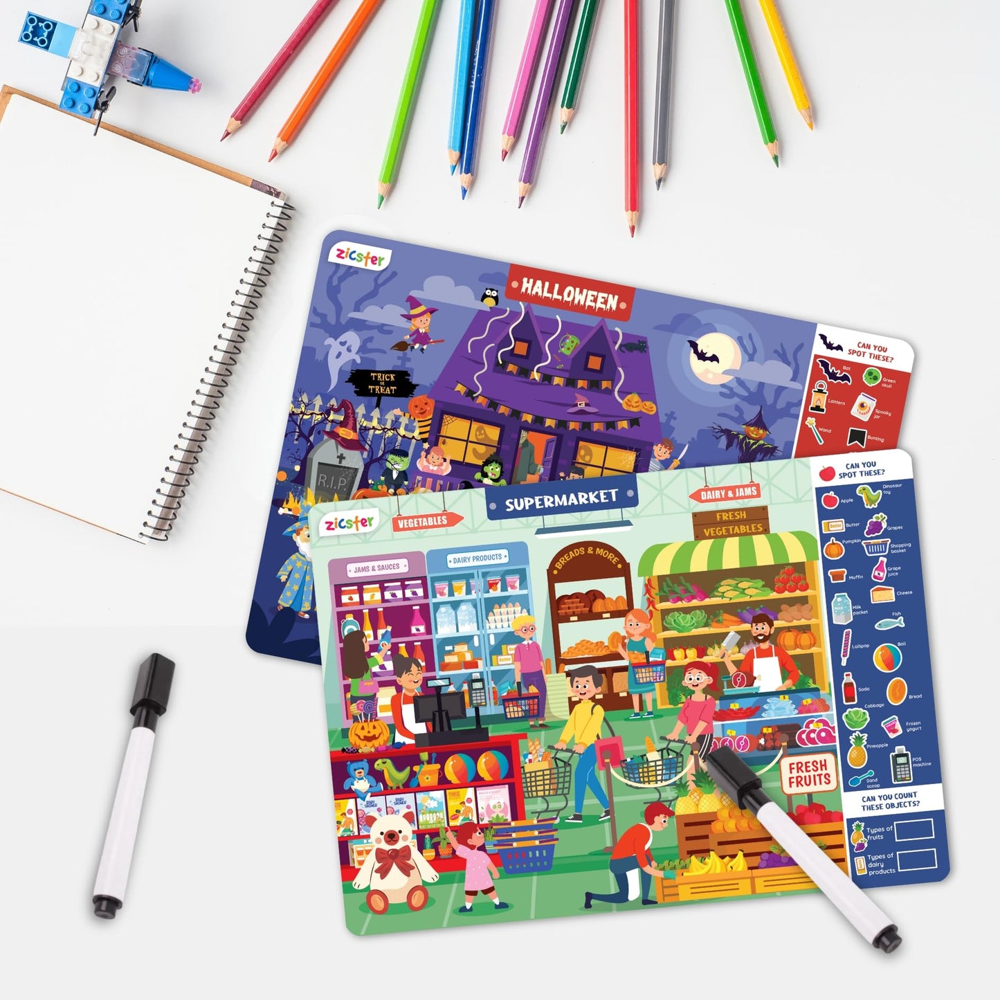 Zicster Preschool Learning Activity - Search N Spot Educational Game, Perfect for Kids, Toddlers Who Love Toys, Art and Craft Activities, Gifts for Girls and Boys Ages 4+