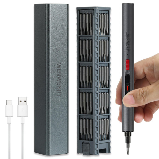 Wenwenry Mini Electric Screwdriver Set,Precision Electric Screwdriver，72-in-1 Magnetic Bits，3 Gears Torque, 3LED light,Magnetic Storage，Overload Protection, Repair Tool Set