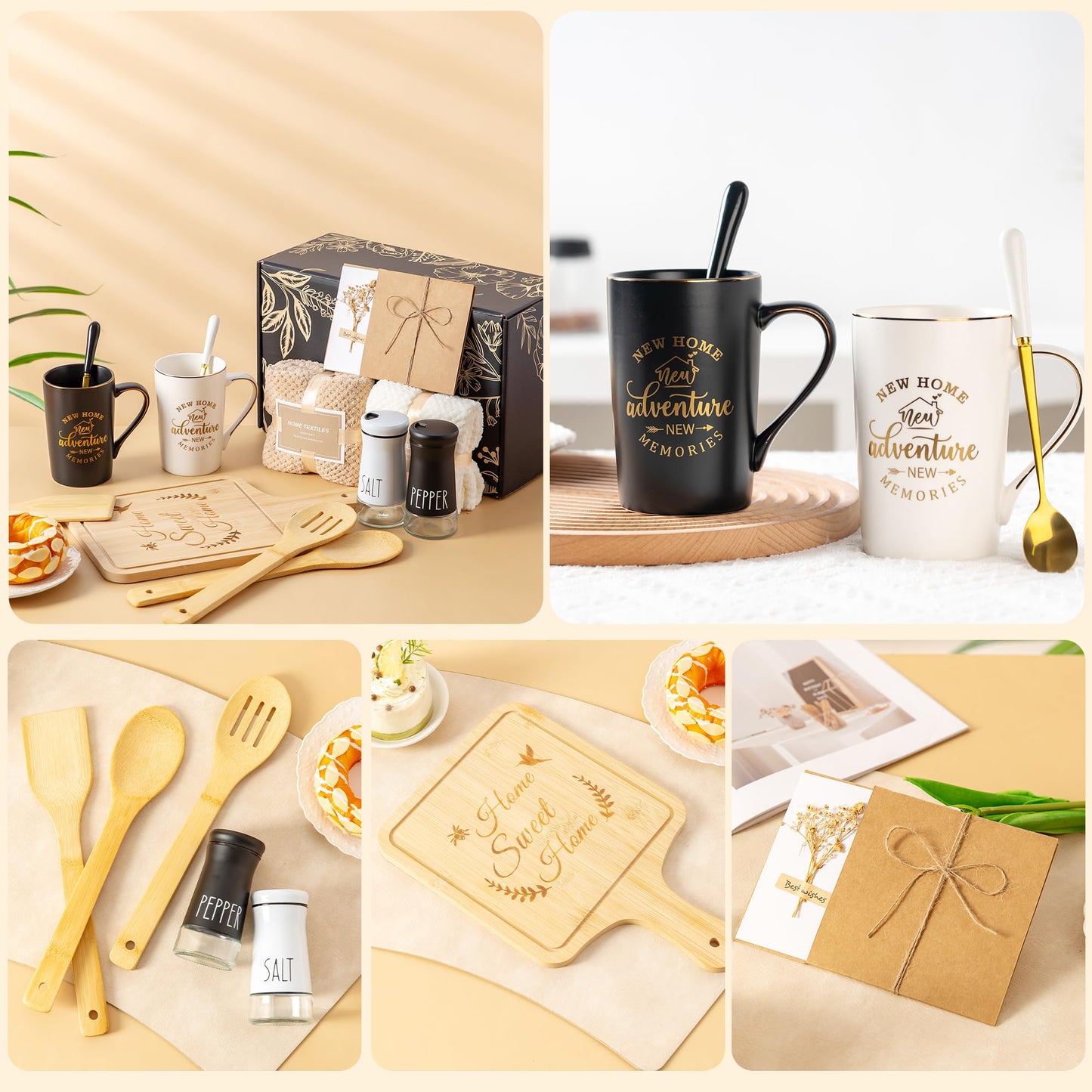 House Warming Gifts, House Warming Gift New Home, Closing Gifts for Homebuyers, New Home Gift Basket for Women Men Couples Newlywed Friends, 12 Pcs