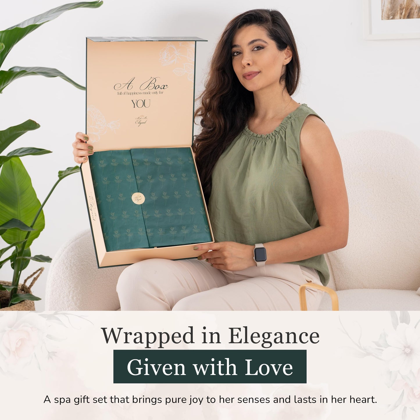 MAKE ME ELEGANT Spa Gift Baskets for Women, Luxury Self Care Package Happy Birthday, Mothers Day Gifts Box, Unique Designs Satisfying Gift Cards for Womens, Express Elegance and Aristocratic Charm