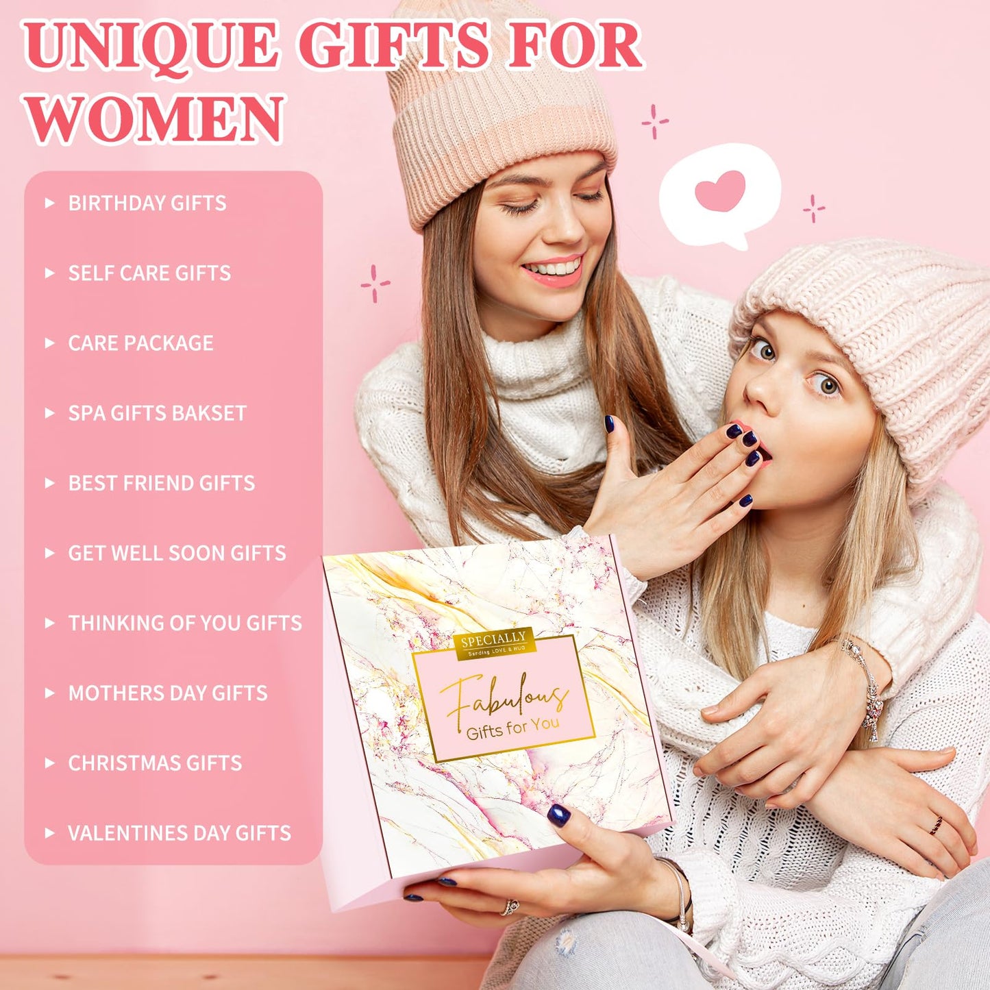 Gift Baskets for Women Birthday Gifts for Women Unique Get Well Gift for Woman Luxury Self Care Gifts for Woman Get Better Soon Care Package Set for Her Spa Kit Box for Best Friends, Girlfriend, Mom