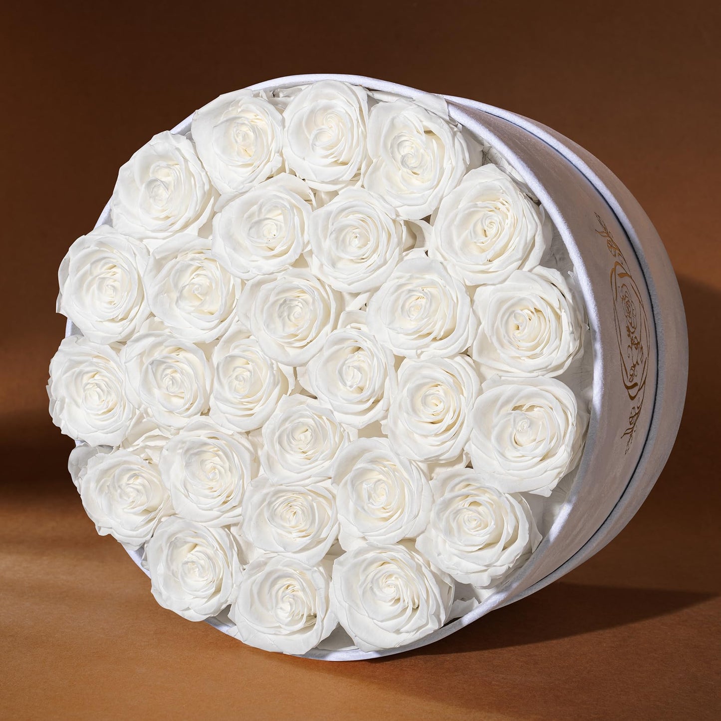 Prifroti 27 Flowers in a Luxury Suede Box, Birthday Gifts for Women, Preserved Flowers, Mothers Day Roses Gift for Mom, White
