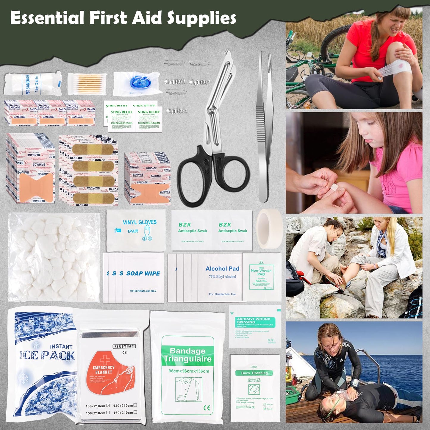 DLMD 320 PCS Survival Kits First Aid Kit, Gifts for Men Christmas Him Dad, Survival Gear and Equipment with Tactical Molle Pouch for Car Camping Hiking Outdoor Adventure Earthquake Home Office