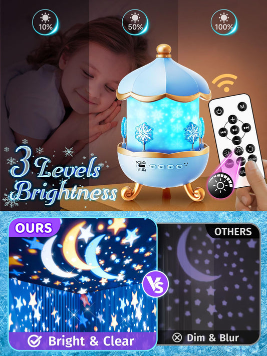Frozen Toys, 15 Music+16 Films+315 Colors Night Light for Kids, 360°+Remote+Cordless Star Projector for Kids Night Light Projector, Princess Toys for Girls Room Decor, Princess Gifts Frozen Gifts