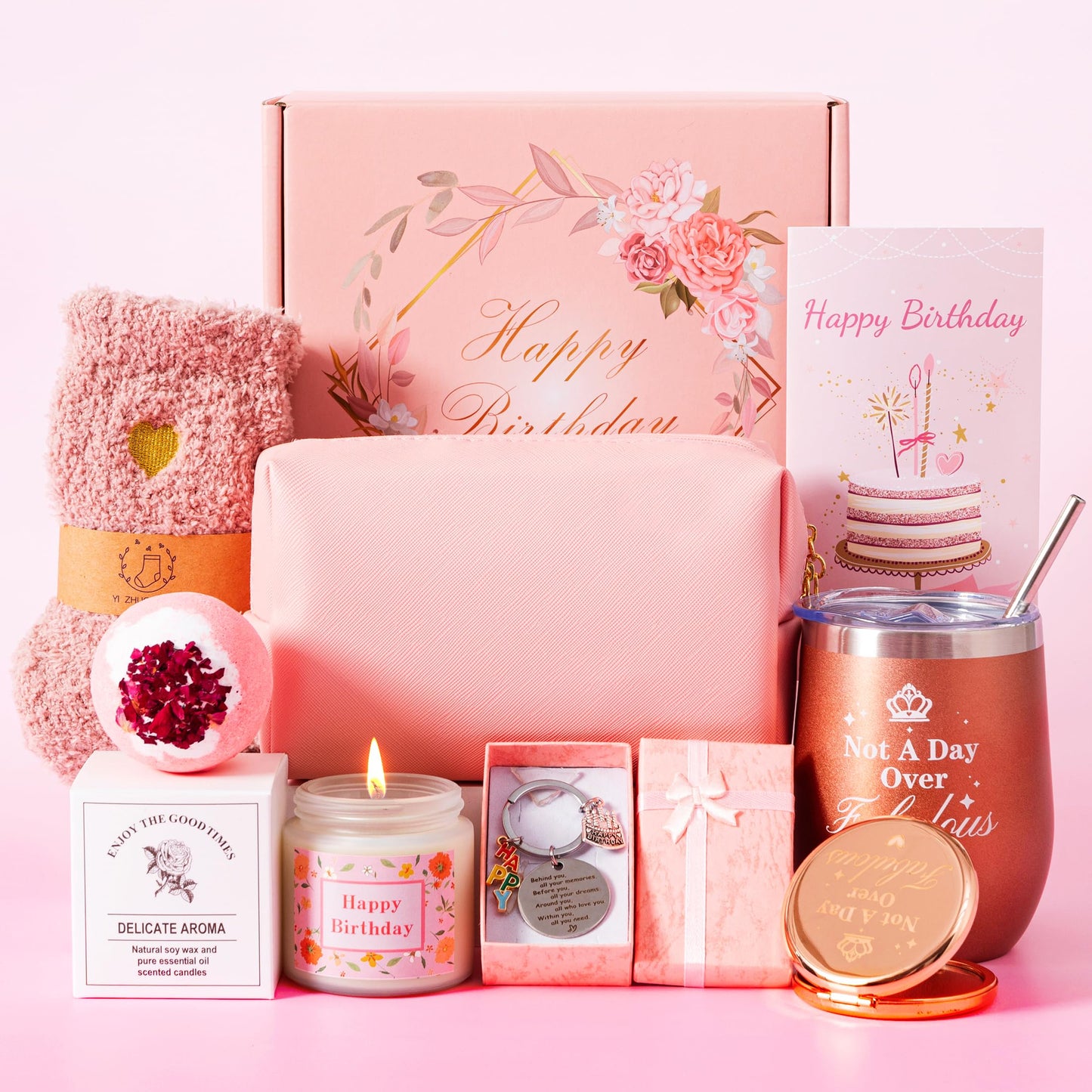 Birthday Gifts for Women,Unique Happy Birthday Gift for Her, Relaxation Spa Bath Birthday Gift Baskets for Female ,Gifts Ideas Box Set for Mom Sister Friends Wife Aunt