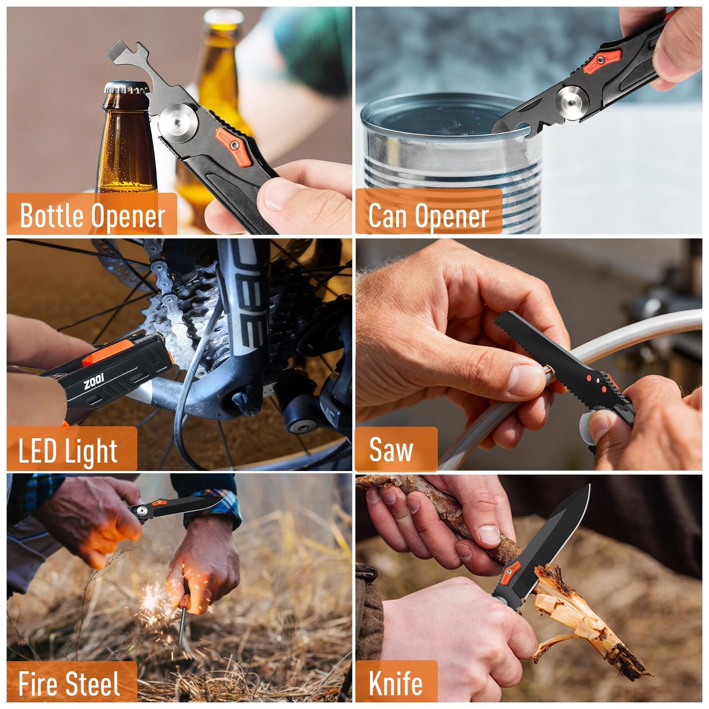 ZOOI Fathers Day Mens Gifts for Husband Dad, Gifts for Men Dad, Pocket Multitool, EDC Gear, Fathers Day Dad Gifts from Daughter Son Wife, Gifts for Him Boyfriend, Pocket Tools for Fishing Camping Gear