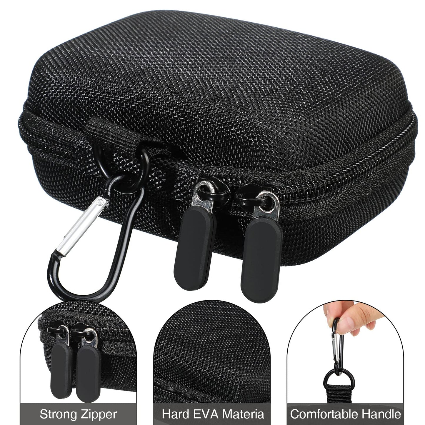 Sanwuta 4 Pcs Playing Card Case Hard EVA Travel Carrying Case for Classic Game Playing Card Box, 5 x 3.6 x 2.2 Inches (Not Including Cards)(Black)