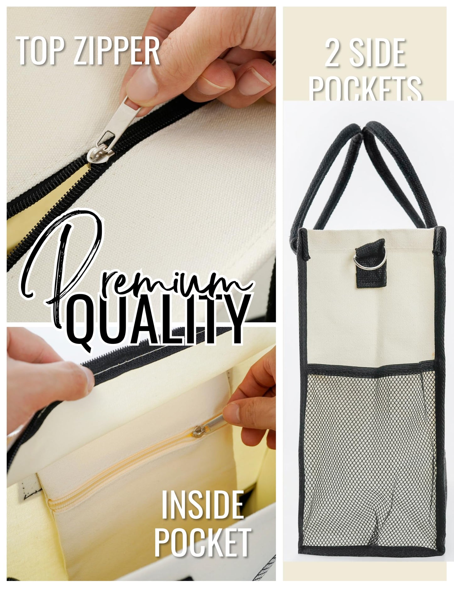 InnoBeta Gamer Gifts for Women & Gamer Girls, Canvas Tote Bag on Christmas or Birthday, Tote with Top Zipper Closure and Shoulder Strap