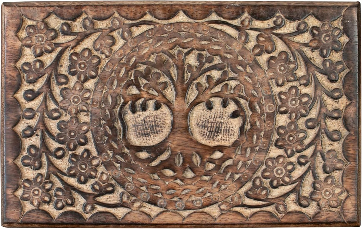 ZYNTIX Wooden Jewelery Box Decorative Box with Life of Tree Carving - Antique Design for Sister Birthday Gifts, Jewelry Organizer Gifts For Women Birthday Unique, wooden Handmade love Gift (Antique)