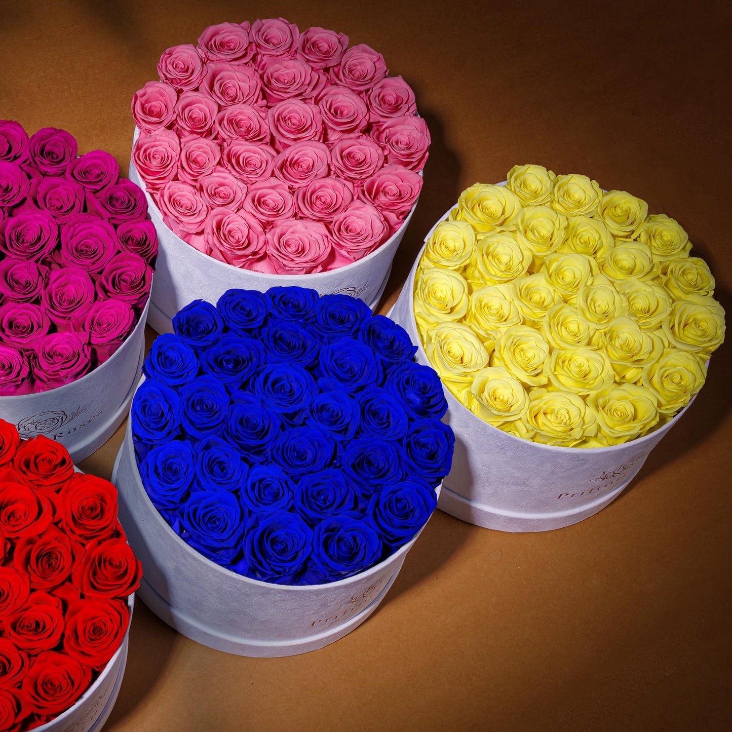 Prifroti 27 Flowers in a Luxury Suede Box, Birthday Gifts for Women, Preserved Flowers, Mothers Day Roses Gift for Mom, Light Pink