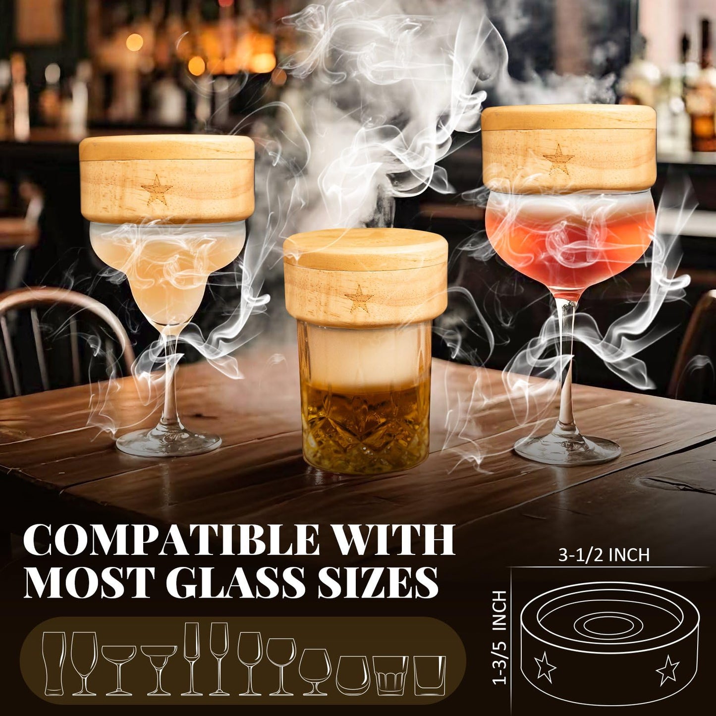 Bourbon Whiskey Smoker Kit with Torch - Old Fashioned Cocktail Smoker Kit with 2 Whiskey Glasses, 6 Wood Chips - Valentines Anniversary Birthday Gifts for Men Dad Husband Boyfriend (No Butane)