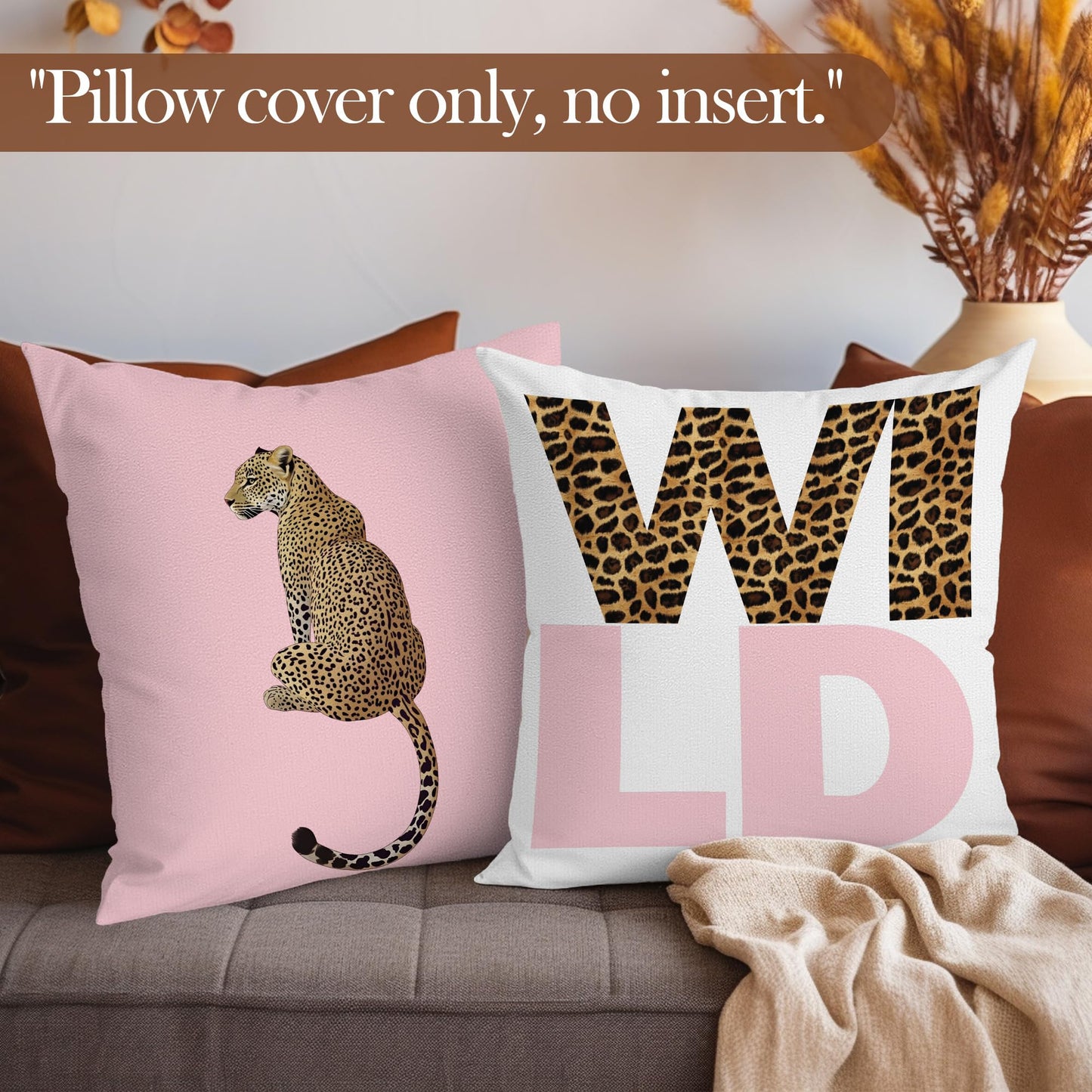 laveliabel Preppy Pink Cheetah Throw Pillow Covers 18x18 Set of 4, Girly Bedroom Decor, Cheetah Print Pillows, Trendy Leopard Lucky 8 Balls Pillowcases Cushion Case for Teen Girls Room Dorm Decor