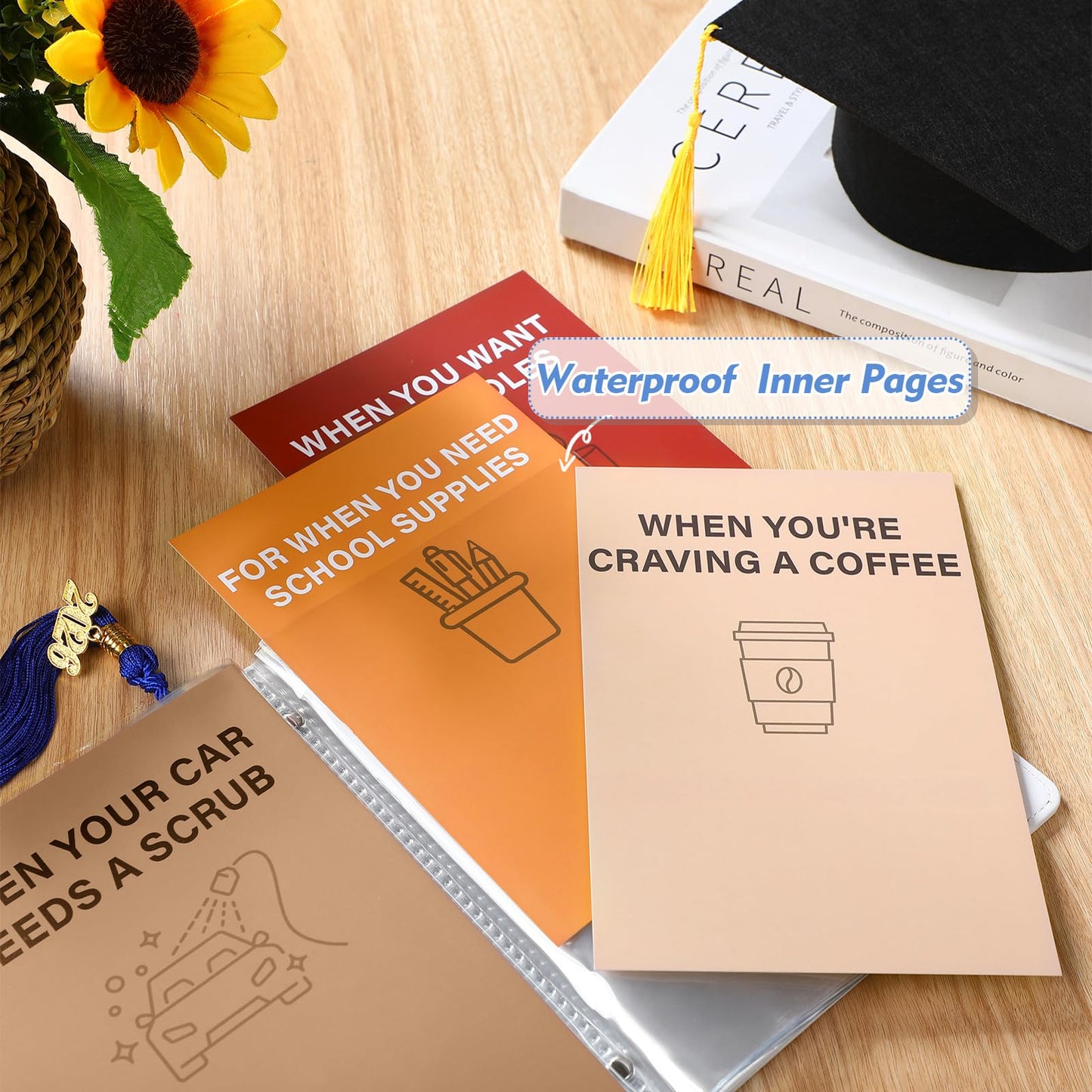 Epakh Blue Class of 2026 Graduation Gifts Card Book with Tassels, Congratulations Grad PU Leather Cover Photo Album Keeper Organizer Books with 24 Pages for College High School Survival Kit