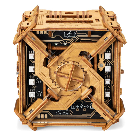 Puzzle Potato Tesla Box - Electronic Puzzle Box - Escape Room Game in a Box - Brain Teaser - 3D Wooden Puzzle for Adults - Money Puzzle Box for Cash Gift - Birthday GiftBox MoneyBox
