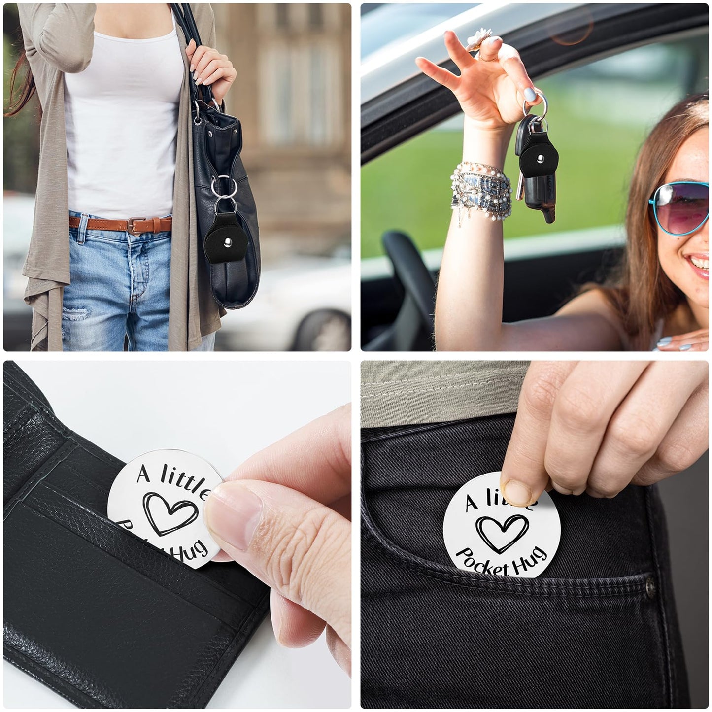 Teniinet Pocket Hug Token Keychain for Men Him, Funny Boyfriend Gifts From Girlfriend, Long-distance Couple Gifts for Husband From Wife Christmas Birthday Valentine